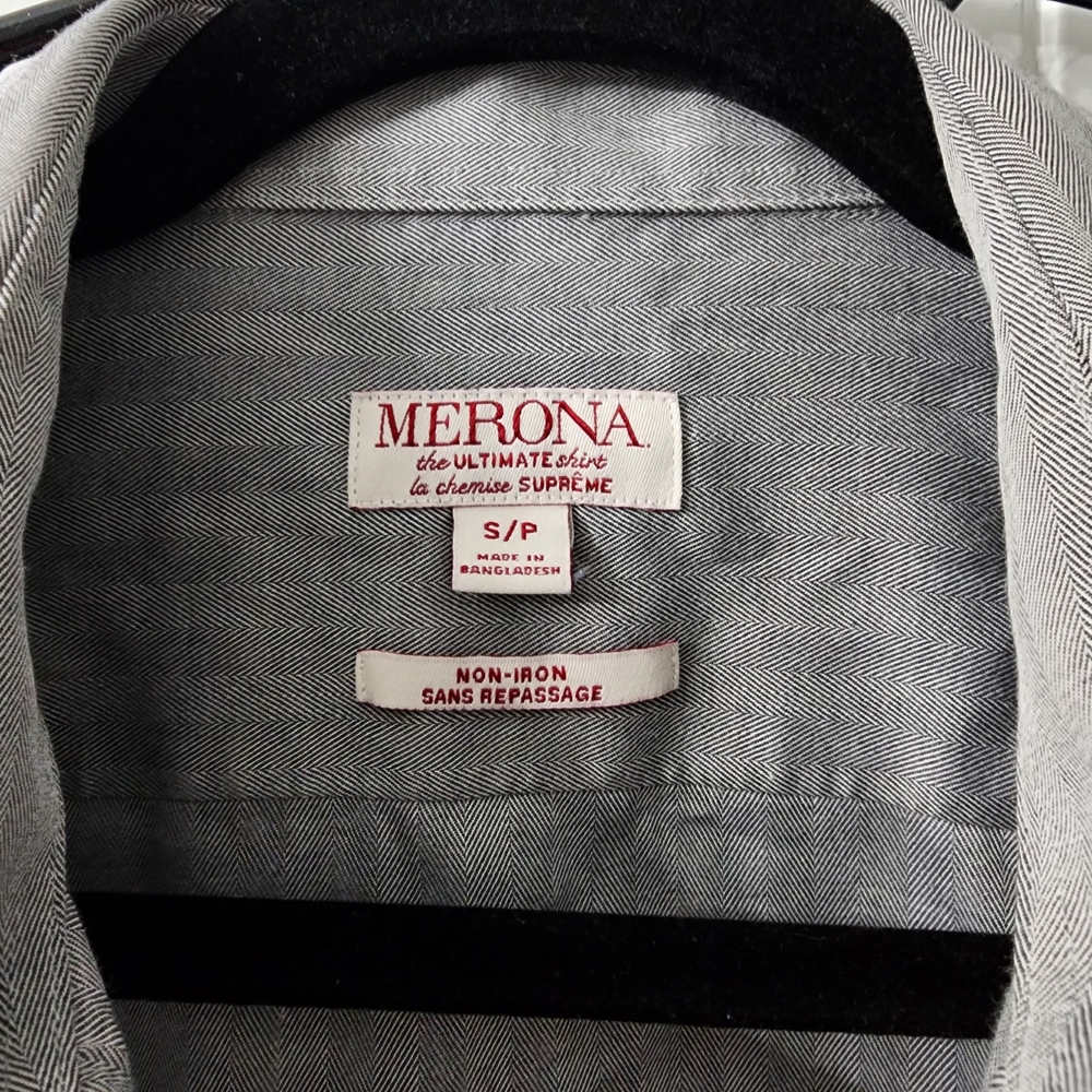 Merona Herringbone Button-Up Shirt in Grey - Picture 2 of 4
